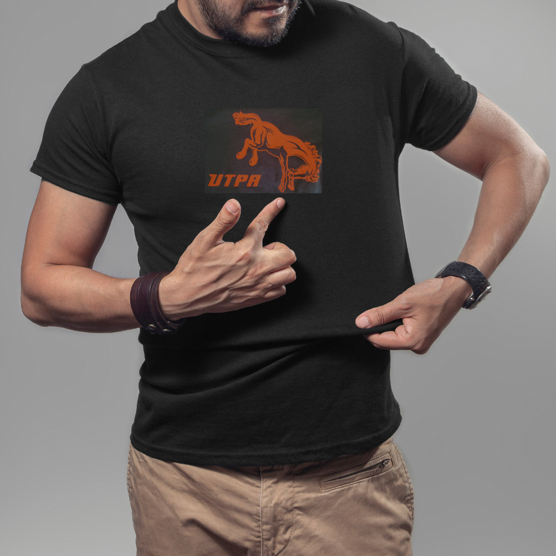 Personalized t-shirt with UTPA style Bronc