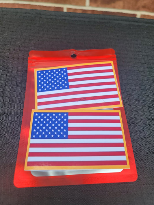 Stickers, U.S. flag with Gold Border