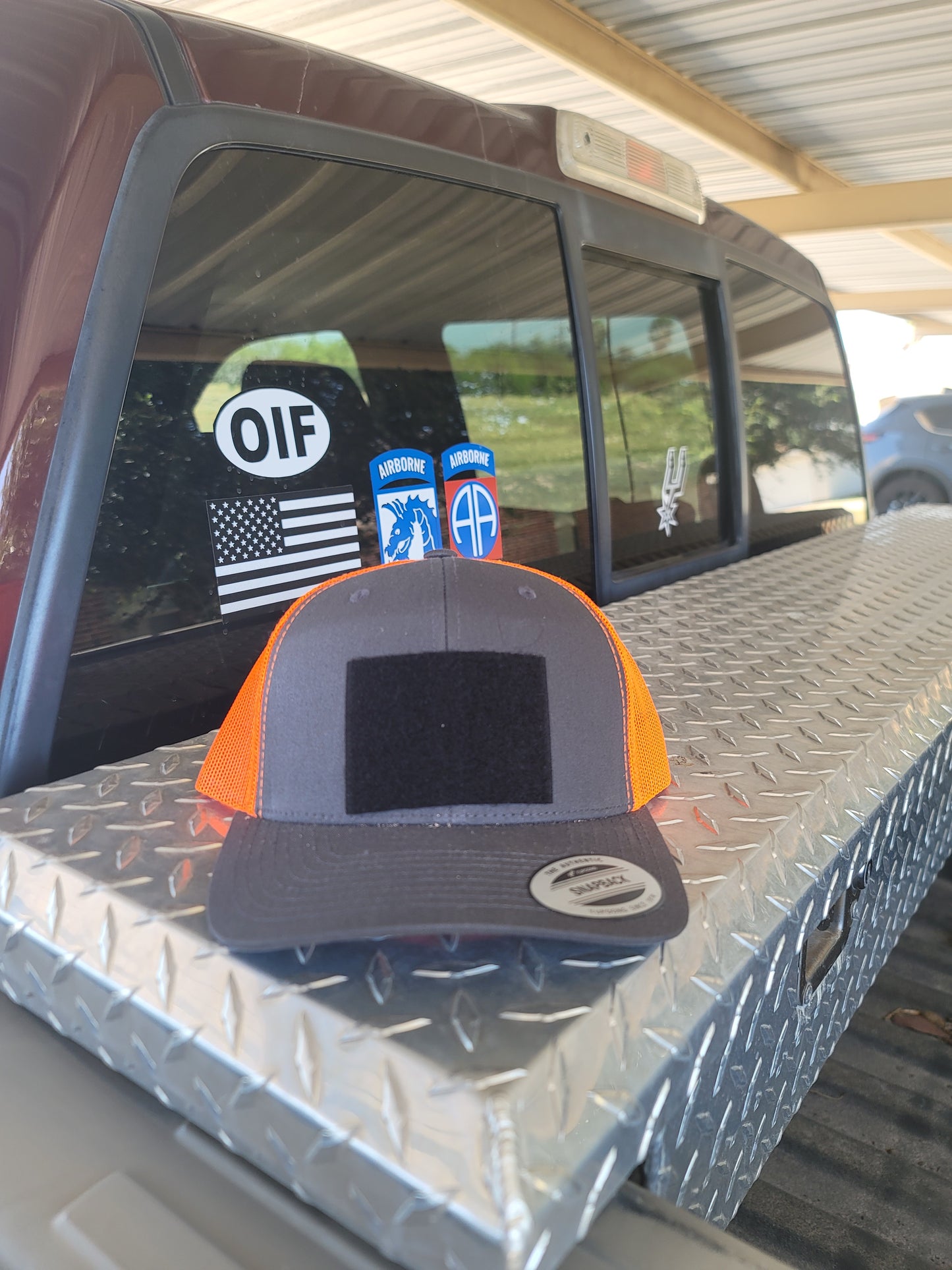 Retro Trucker Hat Charcoal/Orange