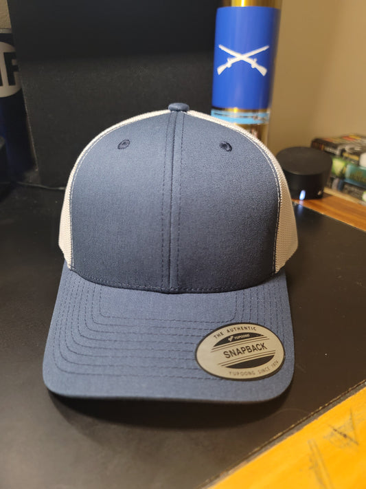 Navy and Silver Trucker cap
