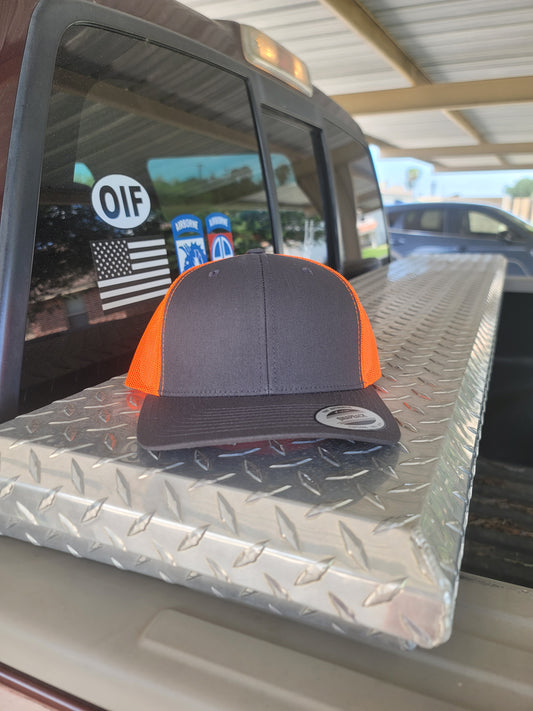 Retro Trucker Hat Charcoal/Orange