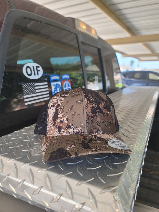 Retro Trucker hat, Veil Wideland camo