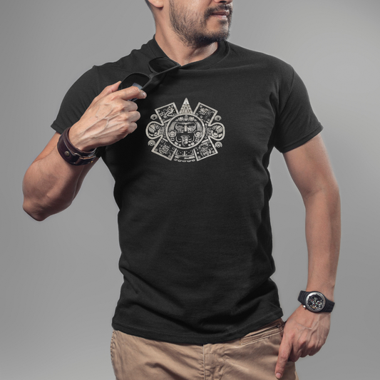 Short sleeve t-shirt, Aztec head design